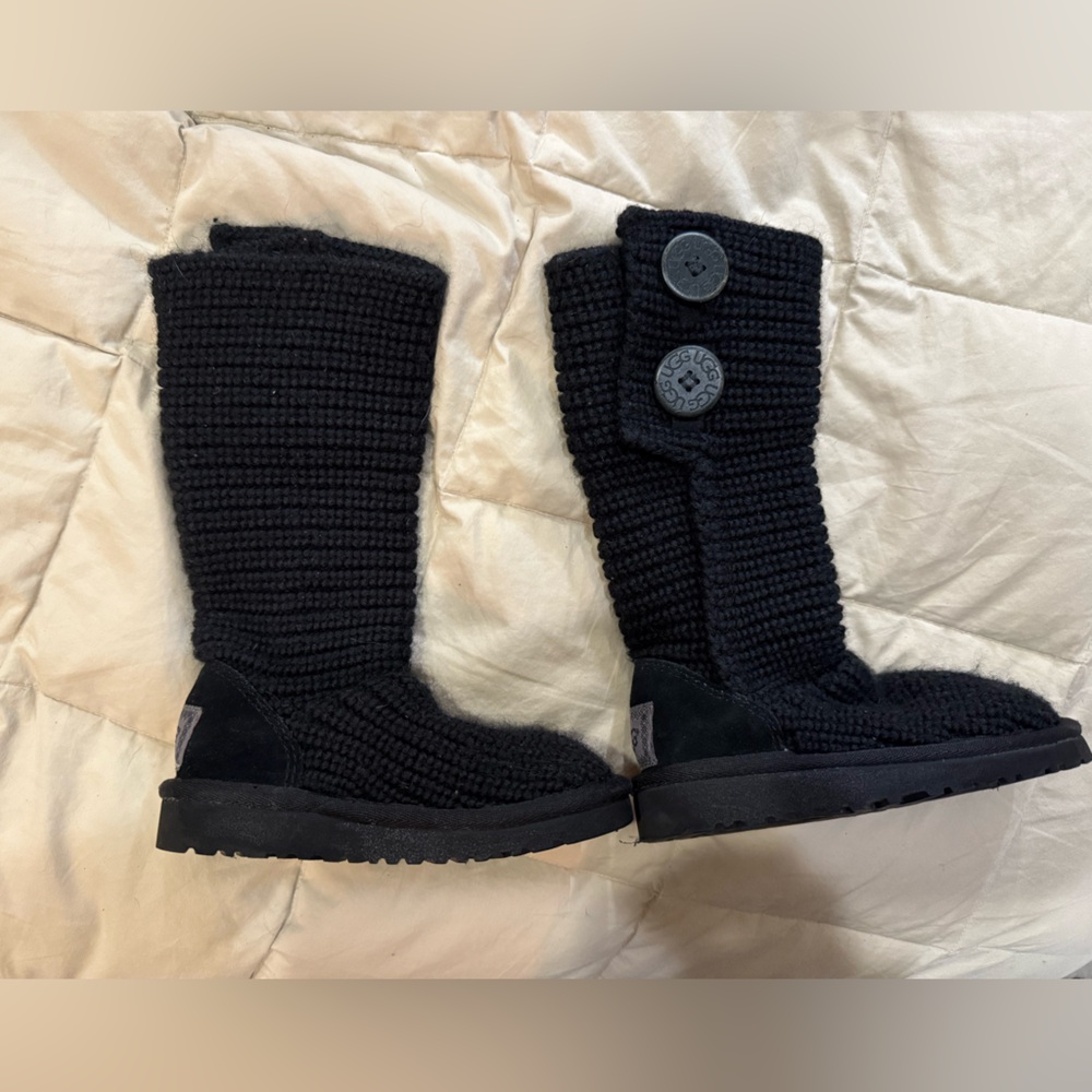 Stylish Black Knit Kids Boots